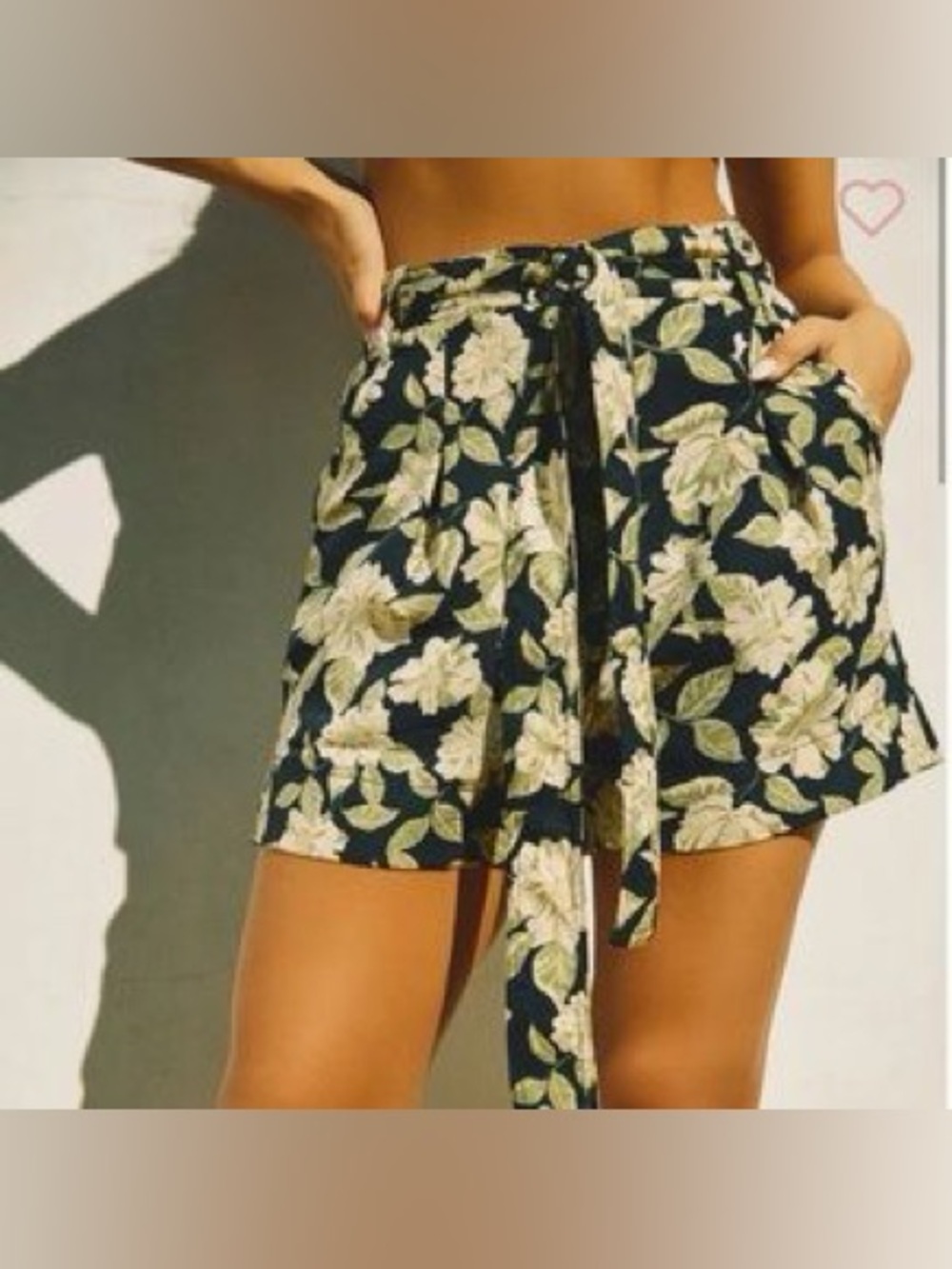 Jacquie the Label by Anthropologie Floral Cottagecore Wrap Waist Shorts Size S